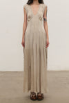 Mutedance 25 Spring/Summer Deep V-neck Pleated Dress MD-MD25SS24-BEIGE